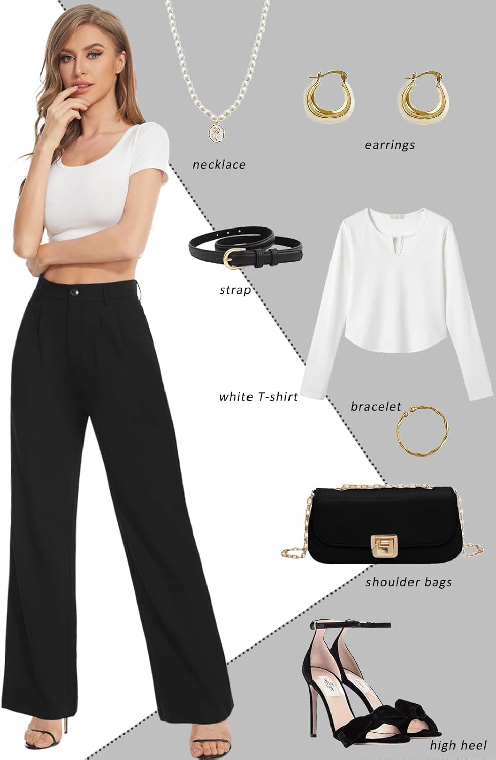 Tapata Damen Hose Weites Bein Lang Mit Taschen Loose Fit Vintage Baggy Freizeit Button Down Reissver