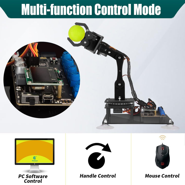 Adeept 5-DOF Roboterarm-Kit 5Achsen-Roboter, kompatibel mit Arduino IDE, programmierbar, DIY-Codieru