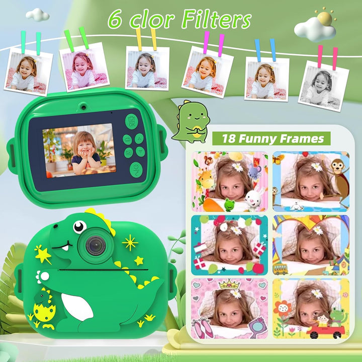 Camera Instant Camera, 2.4 Inch Display Digital Camera for Children with Printing Paper & 32G TF Car