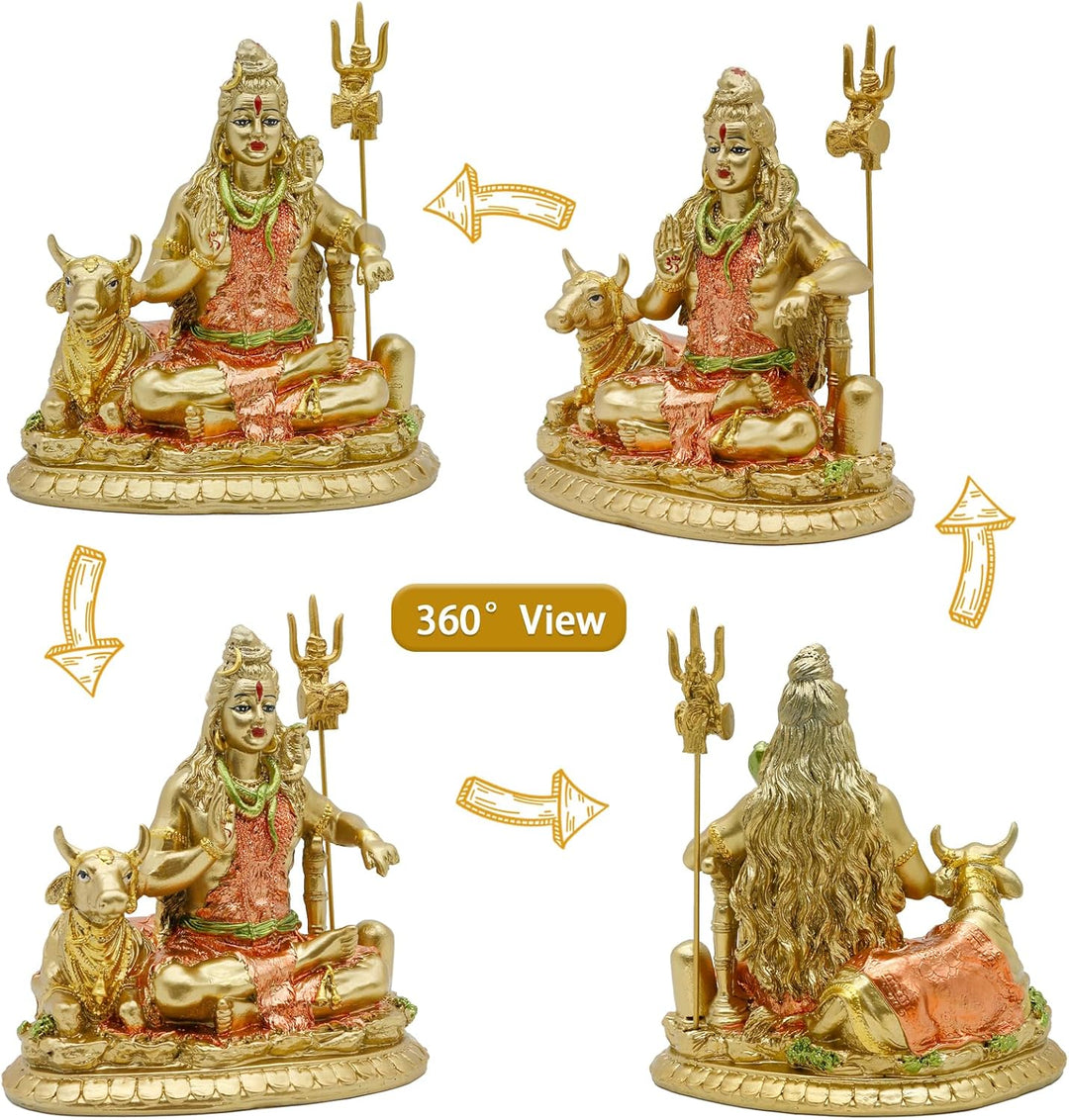 Indien Gott Herr Shiva Idol Statue mit Kuh Nandi – Hindu-Gott Indischer Heimtempel Mandir Pooja Arti