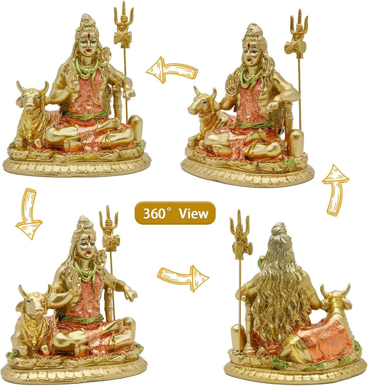 Indien Gott Herr Shiva Idol Statue mit Kuh Nandi – Hindu-Gott Indischer Heimtempel Mandir Pooja Arti