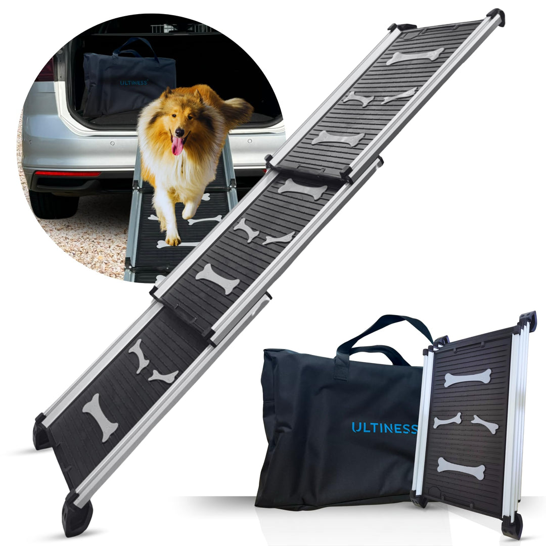 Teleskop-Hunderampe Auto-Hunderampe Hundeautorampe Auto-Kofferraumrampe für Haustiere, Autos, LKWs u