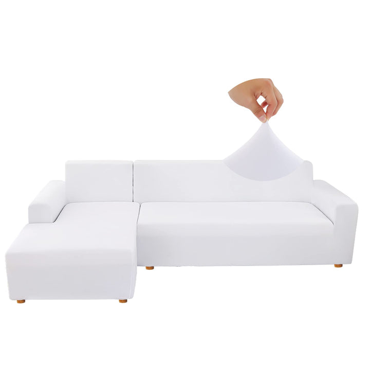 Jaotto Sofa Überwürfe Sofabezug Elastische Spandex Stretch Sofabezüge Couchbezug für L-Form Sofa Uni