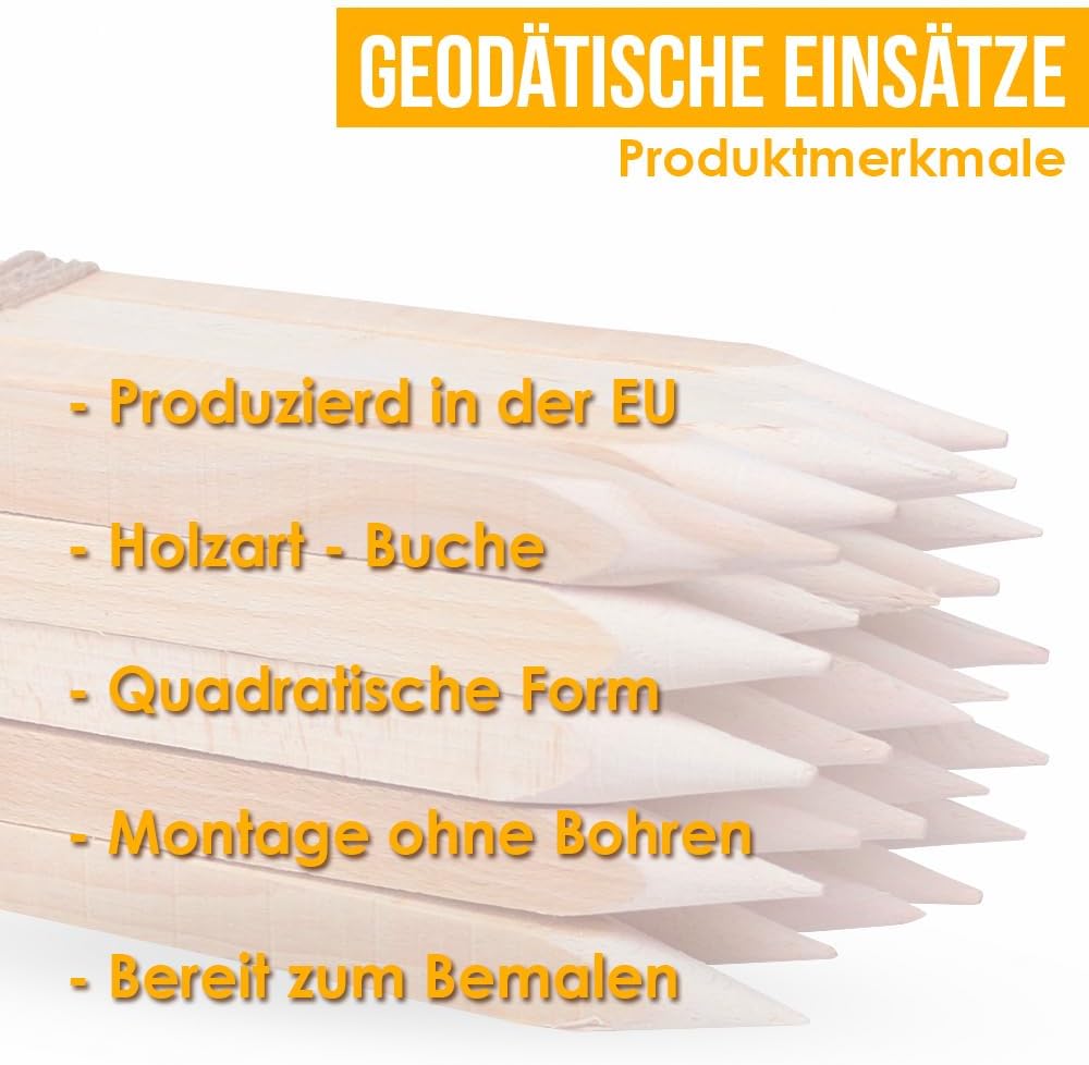 Holzpflöcke Hartholzpfähle Pflanzstäbe Angespitzt und Quadratisch 25 Stücke. | Holzpfähle für Markie