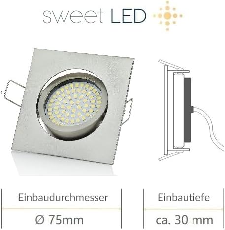 Sweet Led Einbaustrahler flach einbauspots aus aluminium 230V deckenspots 3,5W einbauleuchten Schwen