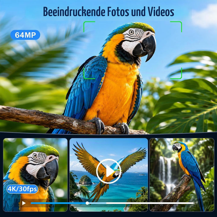 4K Vlogging Kamera Vlog Handkamera mit KI Gesichtserkennung &amp; App Anbindung