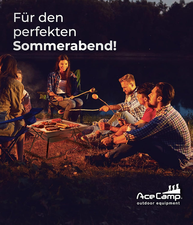 AceCamp® Camping Grill mit Tragetasche - Holzkohlegrills - faltbarer Klappgrill - Outdoor Grill - Ed