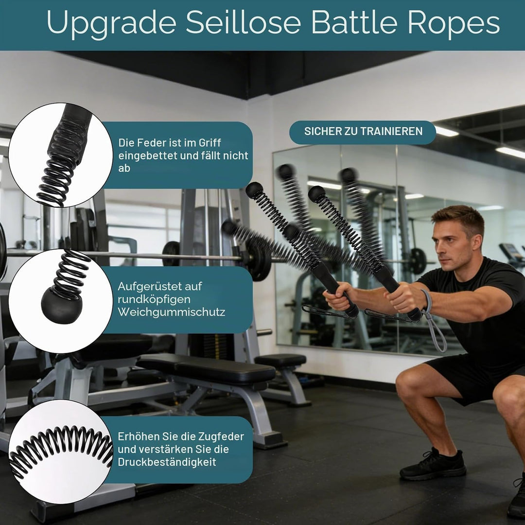 Seillose Kampfseile 2 Stück Kampfseil Ohne Seil Tragbar Kabellose Kampfseile Gewichtete Battle Rope