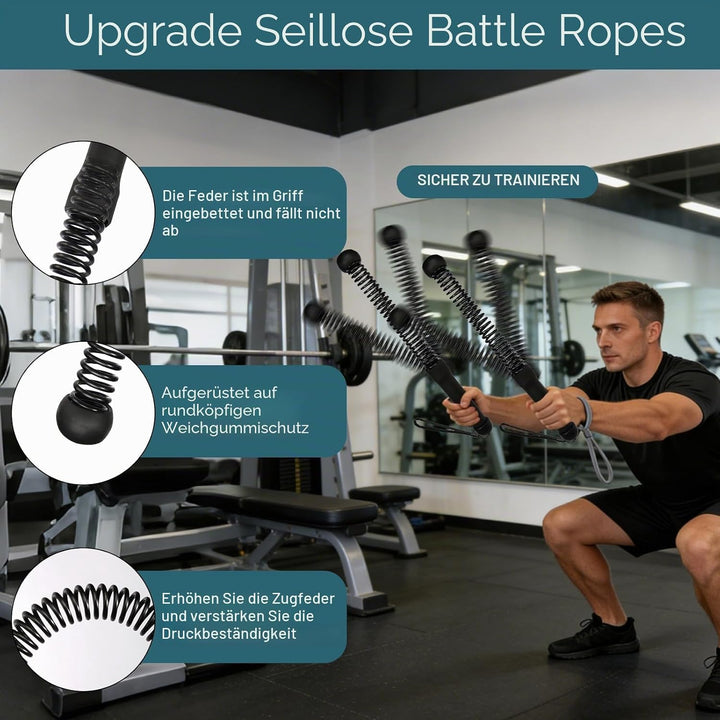 Seillose Kampfseile 2 Stück Kampfseil Ohne Seil Tragbar Kabellose Kampfseile Gewichtete Battle Rope