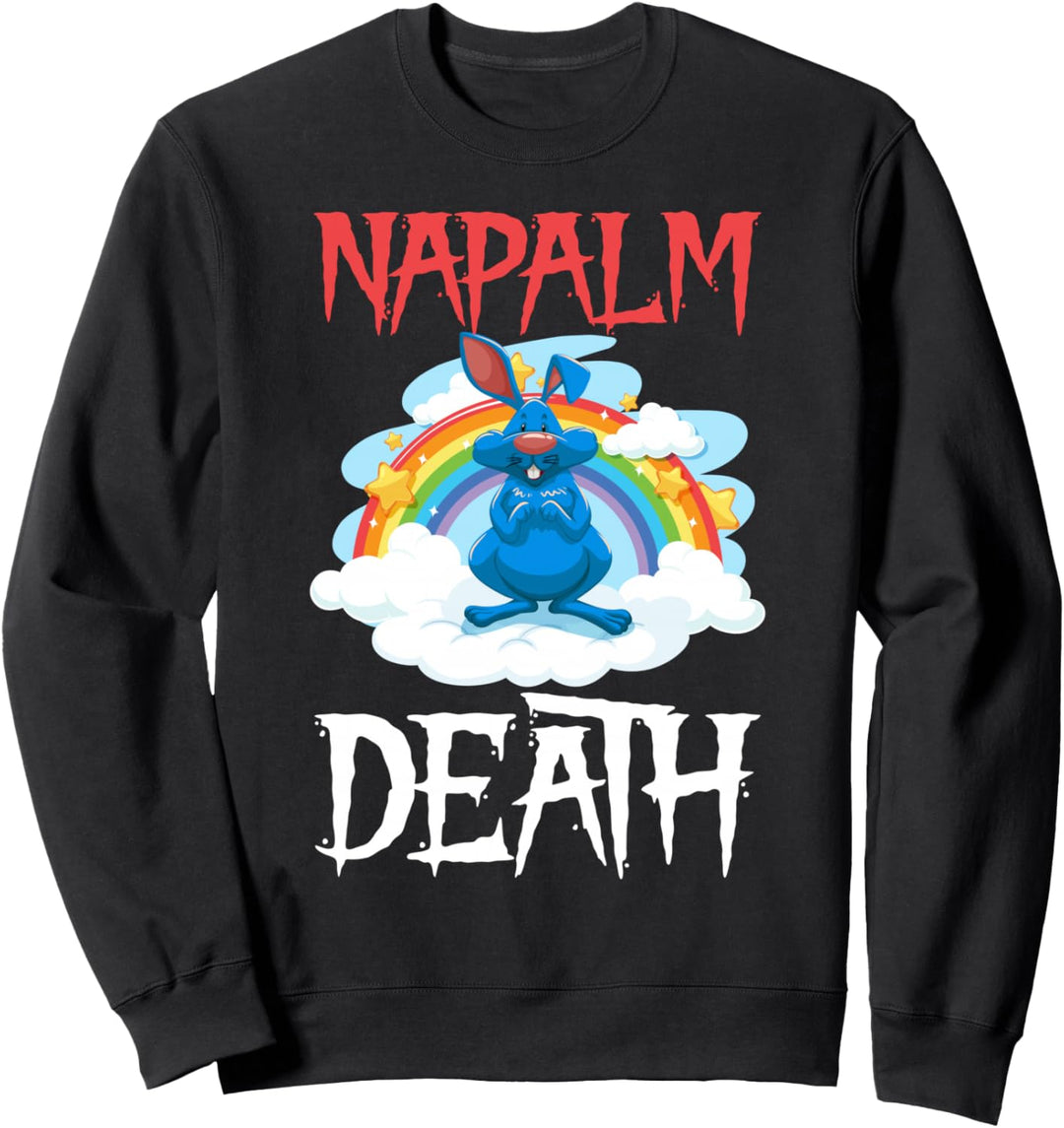 Napalm Tod Rainbow Bunny Rosa Napalm Death Hase Sweatshirt
