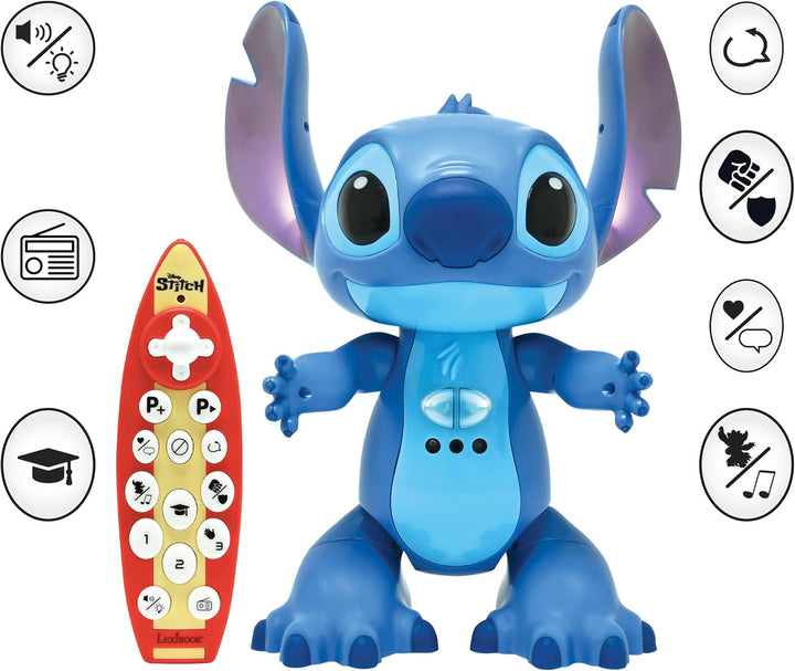 Lexibook, Disney Stitch, Interaktives Spielzeug Bilingue Englisch Deutsch, Gestensteuerung und Fernb