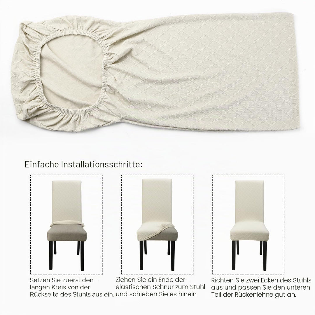 YISUN Universal Stretch Stuhlhussen 4er 6er Set Stuhlbezug für Stuhl Esszimmer (6er Set, Beige) Beig