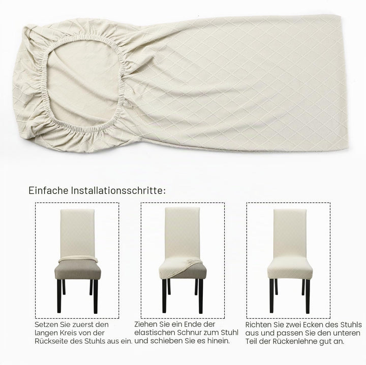 YISUN Universal Stretch Stuhlhussen 4er 6er Set Stuhlbezug für Stuhl Esszimmer (4er Set, Beige) Beig