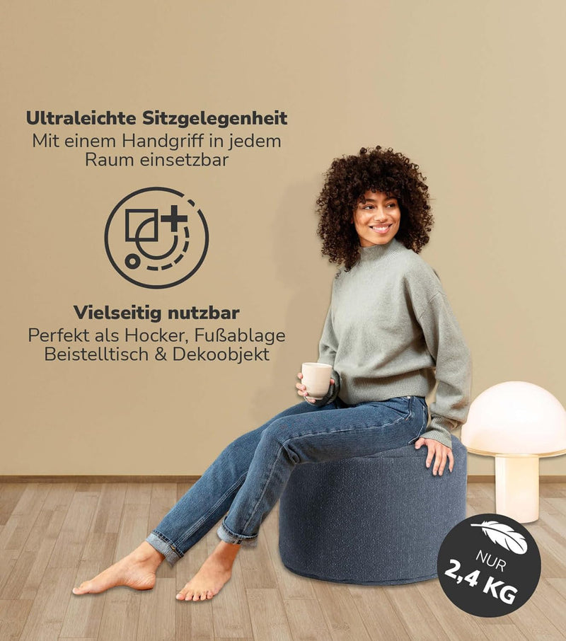 mokebo® Pouf, Hocker o. Sitzhocker 60x40cm &