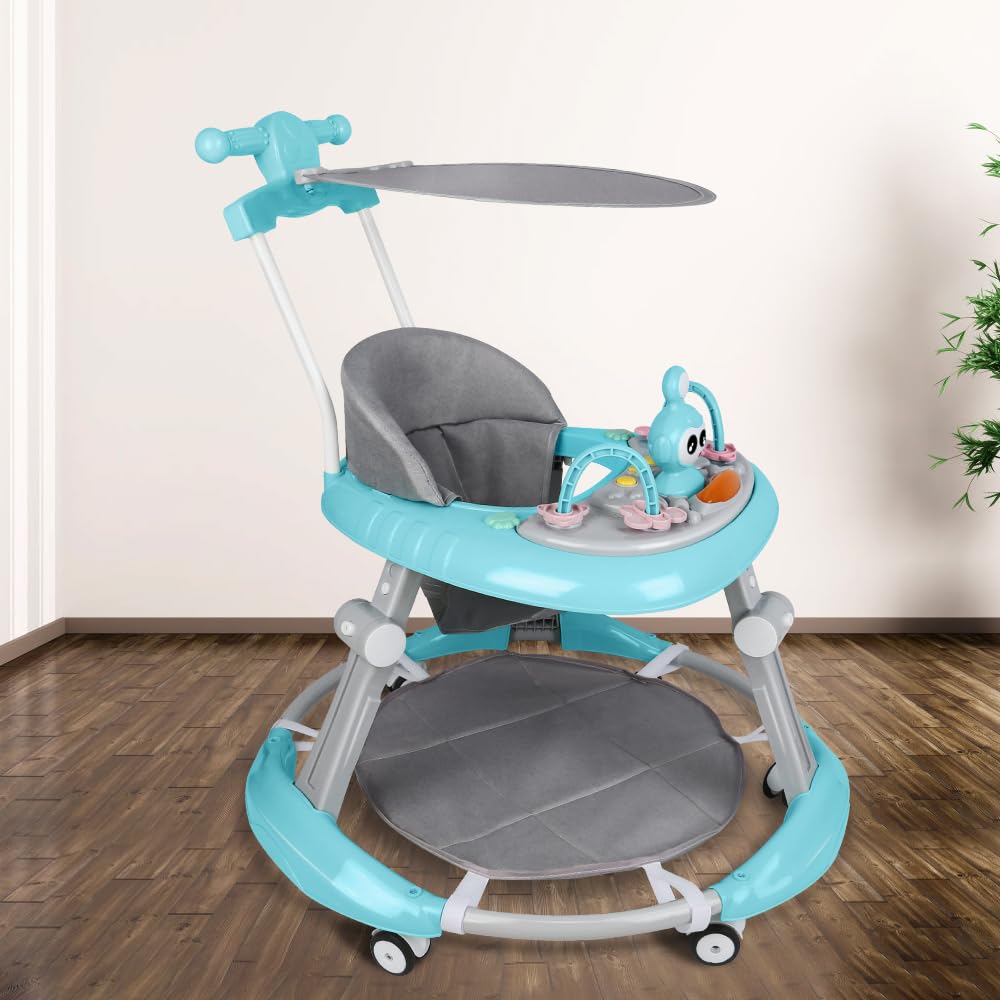 5-in-1 Lauflernhilfe für Babys, mit verstellbaren Höhen, Gehfrei Babywalker ab 6 Monate, bis zu 25 k
