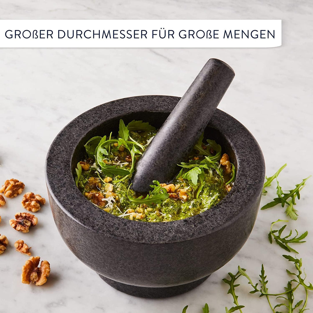 Jamie Oliver by Tefal Mörser und Stössel aus Granit, 14,5 cm Durchmesser, Kräuter und Gewürze zerkle