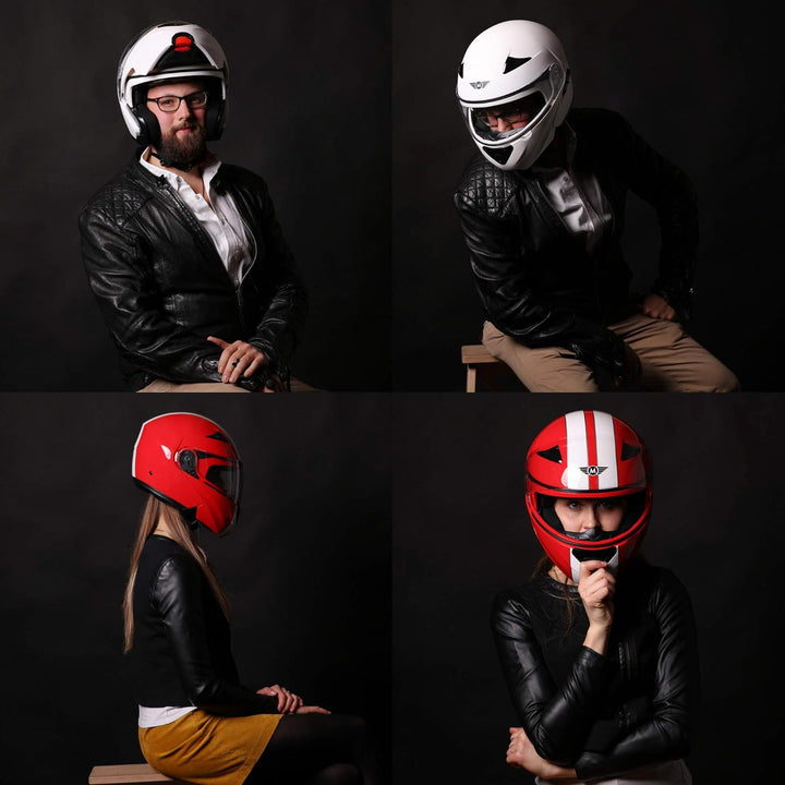 Moto Helmets® F19 „Matt White“ · Motorrad-Helm · Klapp-Helm Modular-Helm Flip-up Integral-Helm Motor
