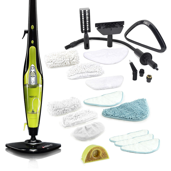 H2O HD PRO Dampfreiniger & Dampfbesen - Vernichtet 99,9% der Bakterien ohne Reinigungschemikalien (H
