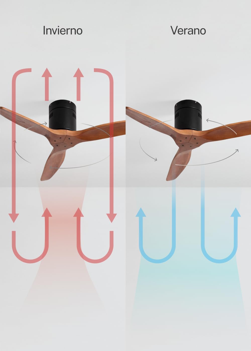 CREATE / WINDCALM NATURAL WOOD S/Deckenventilator Schwarz Dunkelholzflügel mit Fernbedienung / 40W,