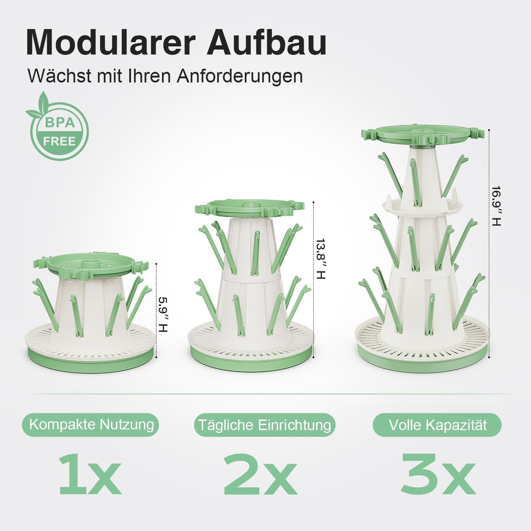 Trockenständer Babyflaschenr, 20 Haken abtropfgestell flaschen, platzsparender Stand Arbeitsplatte T
