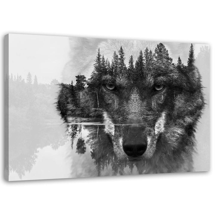 Feeby Bilder Wolf 100x50 cm Wohnzimmer Schlafzimmer Büro Flur Küche Wandbilder Modern Bild auf Leinw