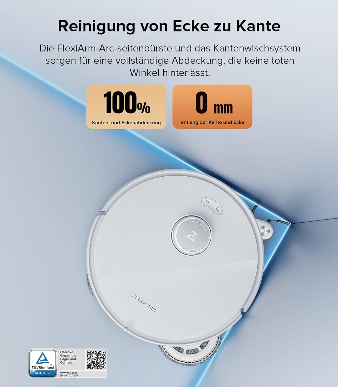 roborock Qrevo Edge Saugroboter mit Wischfunktion, Dual Anti-Tangle-System, AdaptiLift Chassis, 18.5