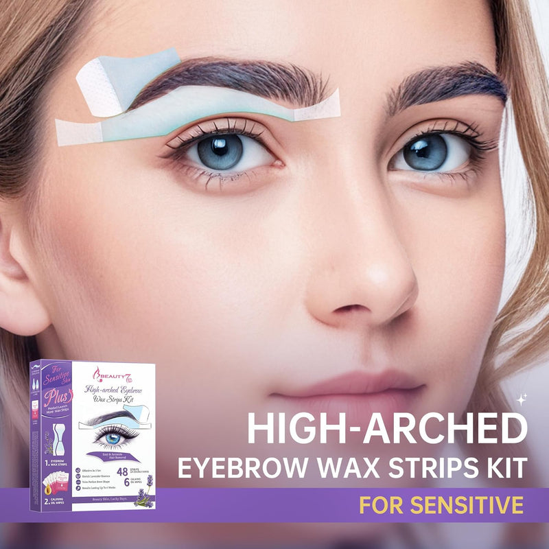 Beauty7 Hochgewölbte Augenbrauen Wachsstreifen Fit Wax Strips vorgeschnitten augenbrauen wachs 48stk