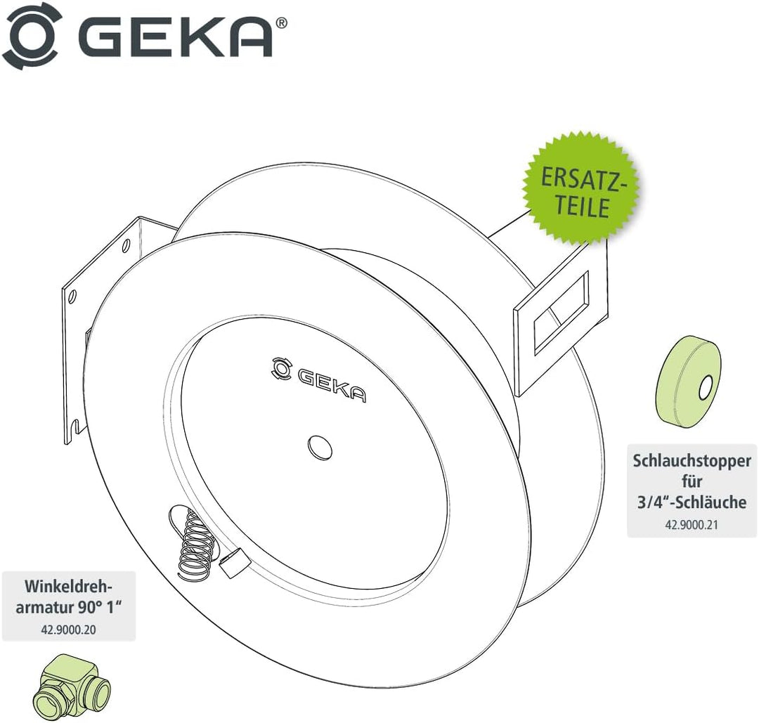 GEKA plus Automatischer Schlauchaufroller PA20SK (robuster Schlauchaufroller, Stahlkonstruktion, aut