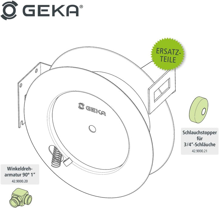GEKA plus Automatischer Schlauchaufroller PA20SK (robuster Schlauchaufroller, Stahlkonstruktion, aut