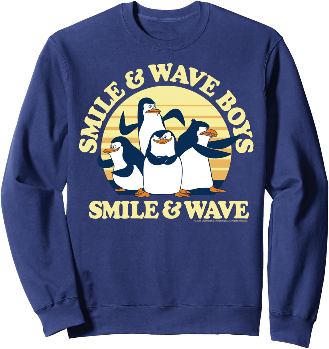 Madagascar Penguins Smile And Wave Sunset Text Poster Sweatshirt