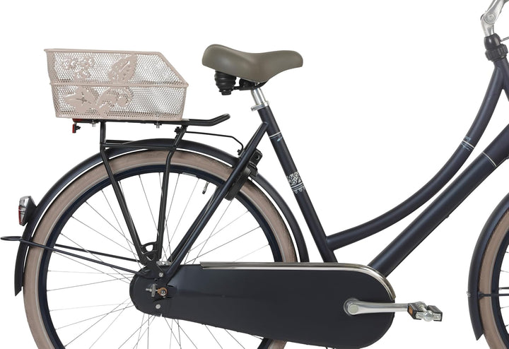 Basil Cento Flower Kinder-Fahrradkorb – Hinterrad – Fest Montierbar – 31×21×9 cm – Stabiler Stahlkor