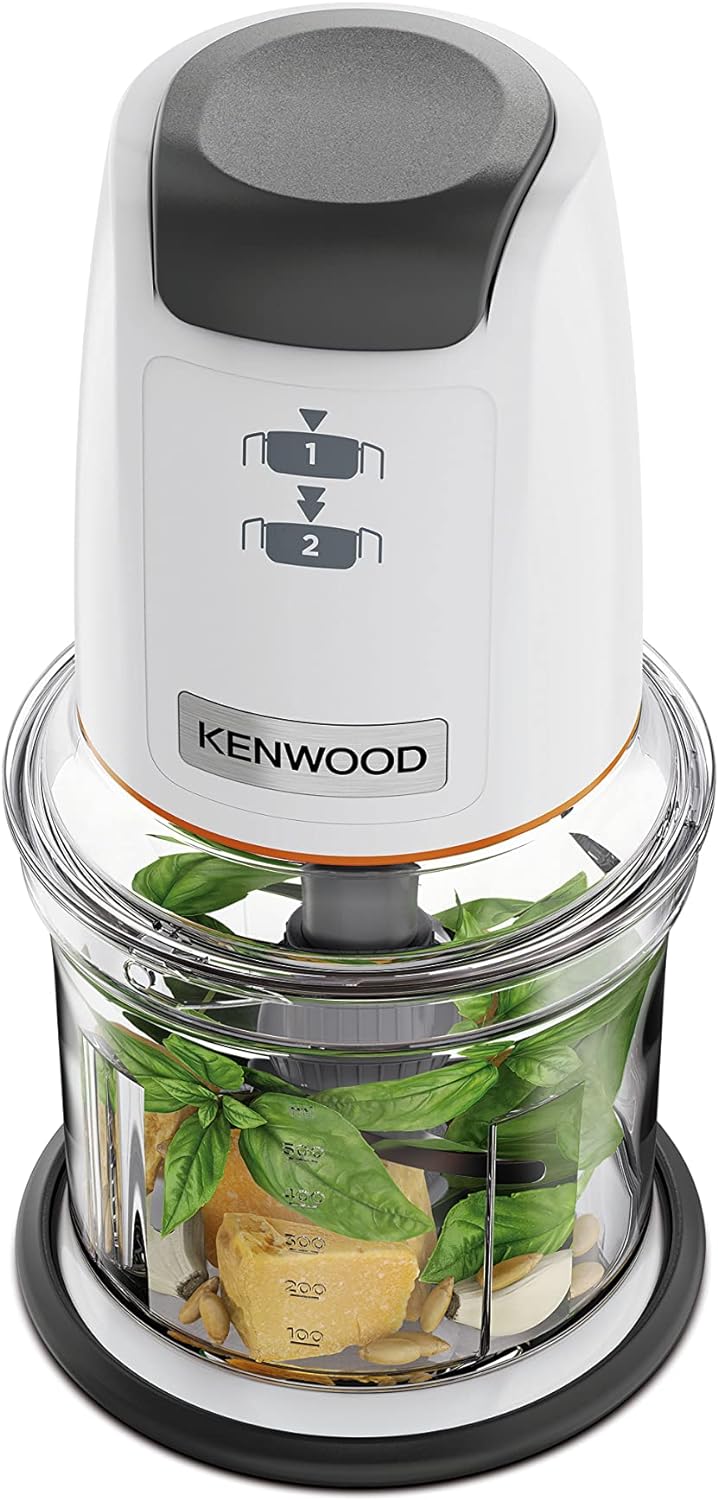 Kenwood EasyChop CHP61.000WH, Vier-Klingen-Zerkleiner, 0,5 l, Druckbetrieb, 2 Geschwindigkeiten, rut