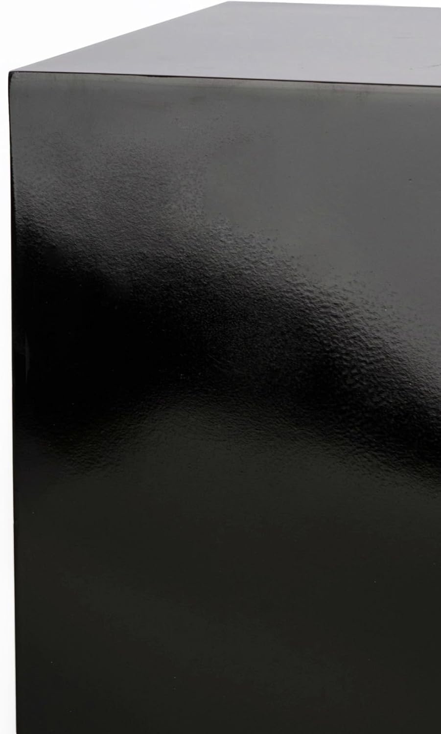 VIVANNO Podest Deko-Säule Stele Blumenständer Fiberglas Schwarz Hochglanz 30x30x60 Schwarz Hochglanz