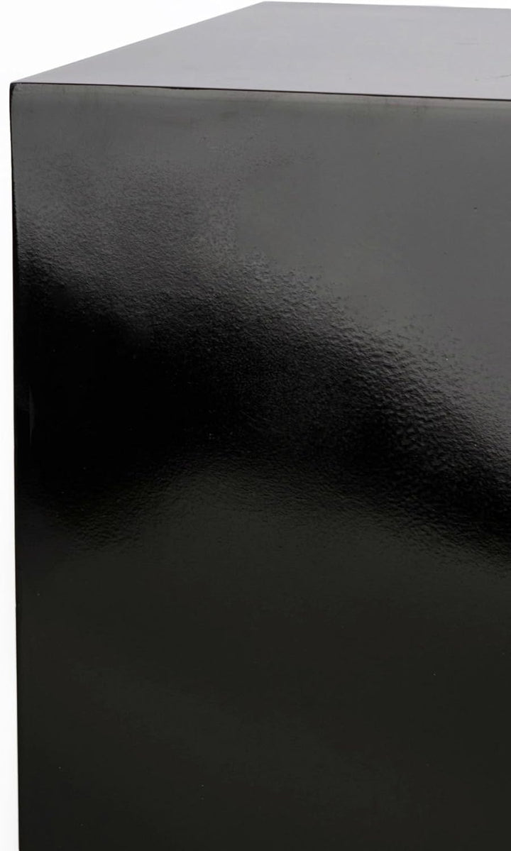 VIVANNO Podest Deko-Säule Stele Blumenständer Fiberglas Schwarz Hochglanz 30x30x60 Schwarz Hochglanz