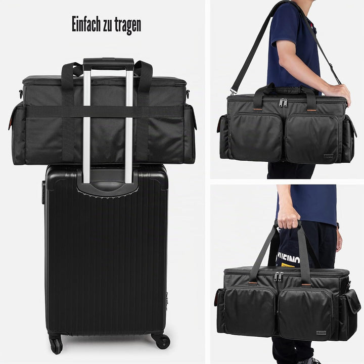 Trunab DJ Tasche, Kabel Organizer Tasche mit Abnehmbarem Gepolstertem Boden und 9 Trennwänden, Trage