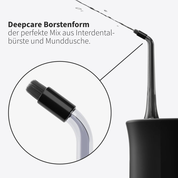 Zahnheld® Ersatzdüsen Deep Care für Munddusche Aquadent Zubehör - 6x Deep Care - Schwarz, Zubehör -