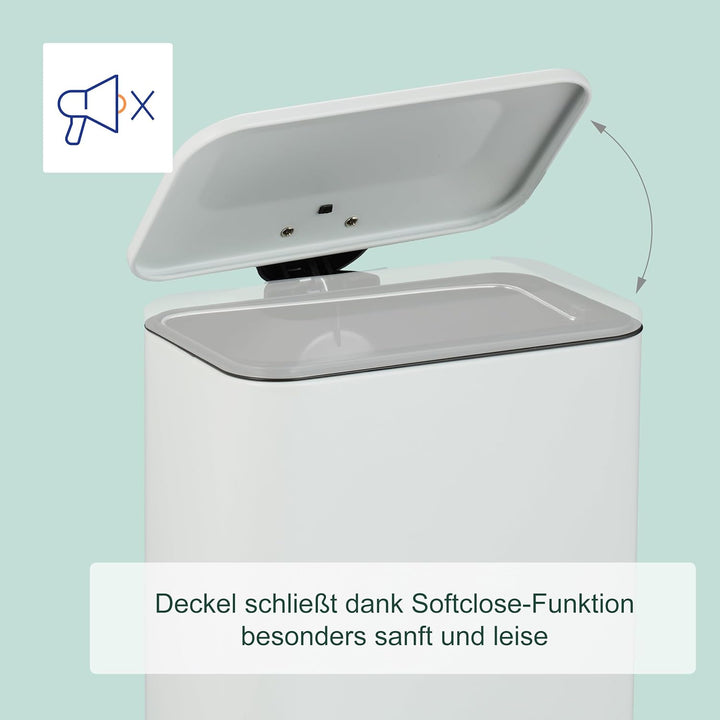 Relaxdays Mülleimer Bad, 5 l, Kosmetikeimer mit Soft-Close, in Matter Optik, entnehmbarer Inneneimer
