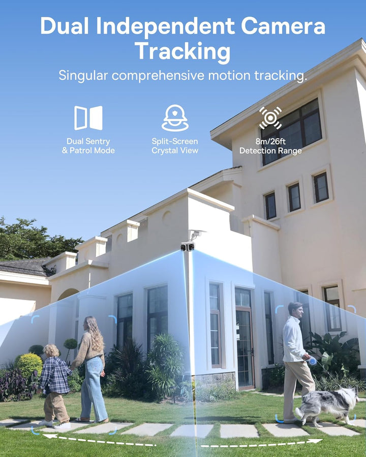 Baseus Security X1 Pro Überwachungskamera Aussen Solar WLAN, Kamera Überwachung Kabellos Dual-Kamera