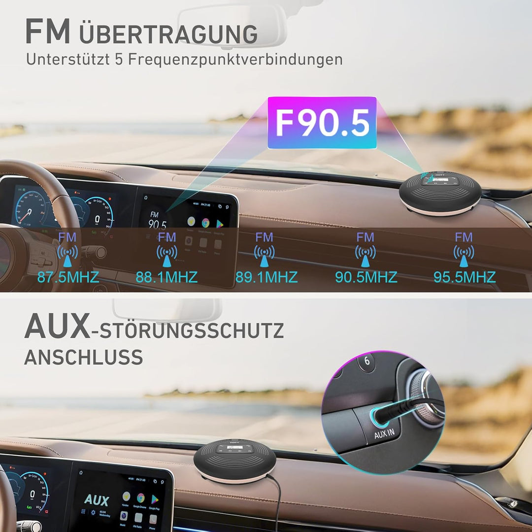 HOTT Tragbarer CD Player 1800 mAh wiederaufladbarer CD-Player mit Bluetooth und FM-Transmitter Ideal