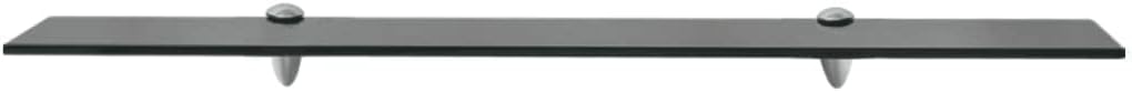 vidaXL Wand Regal Glasregal Glasboden Glasablage Badregal Schwarz 80x10 cm 8 mm 80 x 10 cm/1 Schwarz