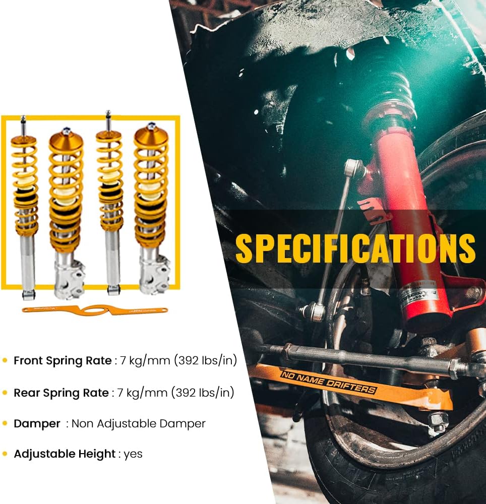 maXpeedingrods Gewindefahrwerk für Golf 2/3 Stossdämpfe Strebe Coilover Kit