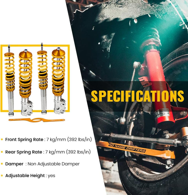 maXpeedingrods Gewindefahrwerk für Golf 2/3 Stossdämpfe Strebe Coilover Kit