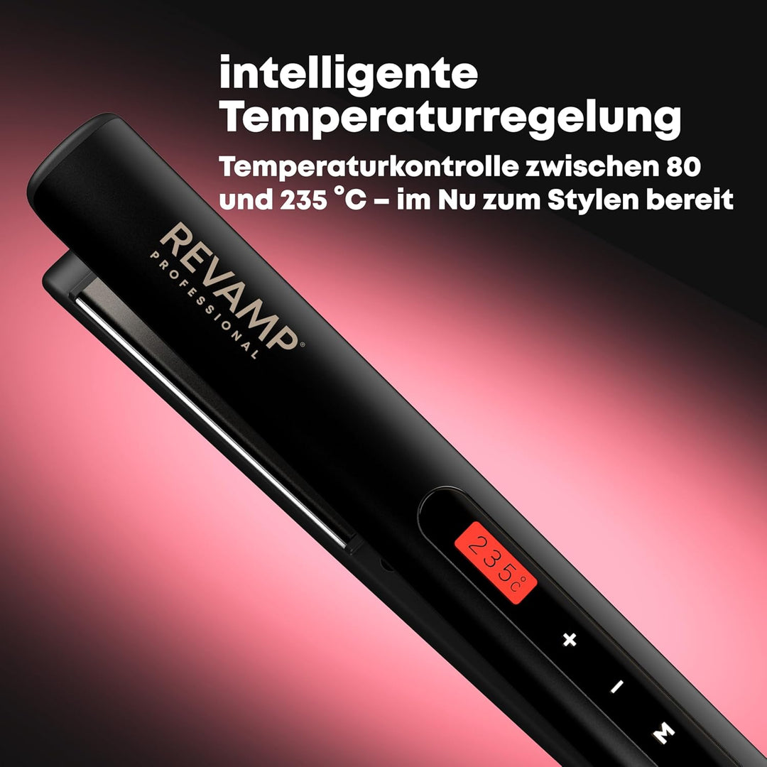 Revamp Progloss Touch Digital Keramik Glätteisen, für professionelles Glätten und Locken, mit optima