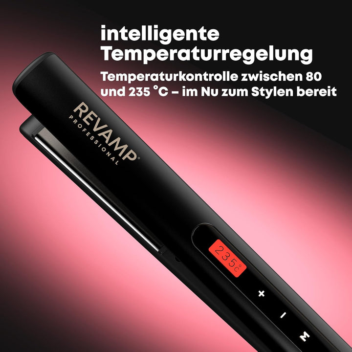 Revamp Progloss Touch Digital Keramik Glätteisen, für professionelles Glätten und Locken, mit optima