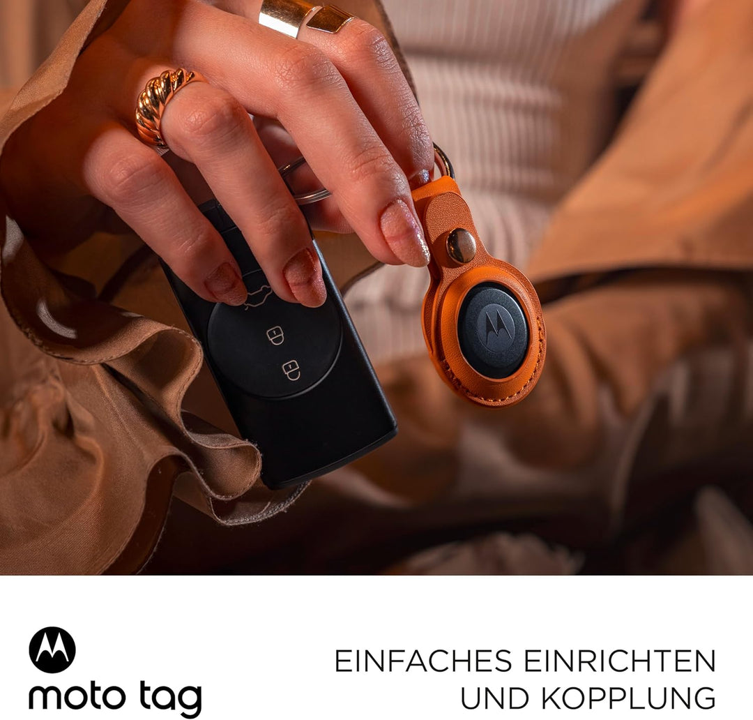 Motorola Moto Tag – Smart Tracker, 4er Pack (Android 9+ kompatibel, Bluetooth 5.4, IP67 Wasserschutz