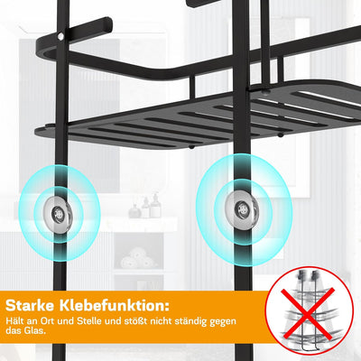 MILFECH Duschablage zum Hängen, Duschregal mit 2 Duschkörben zum 70 x 25 cm Hängen Duschablage Edels