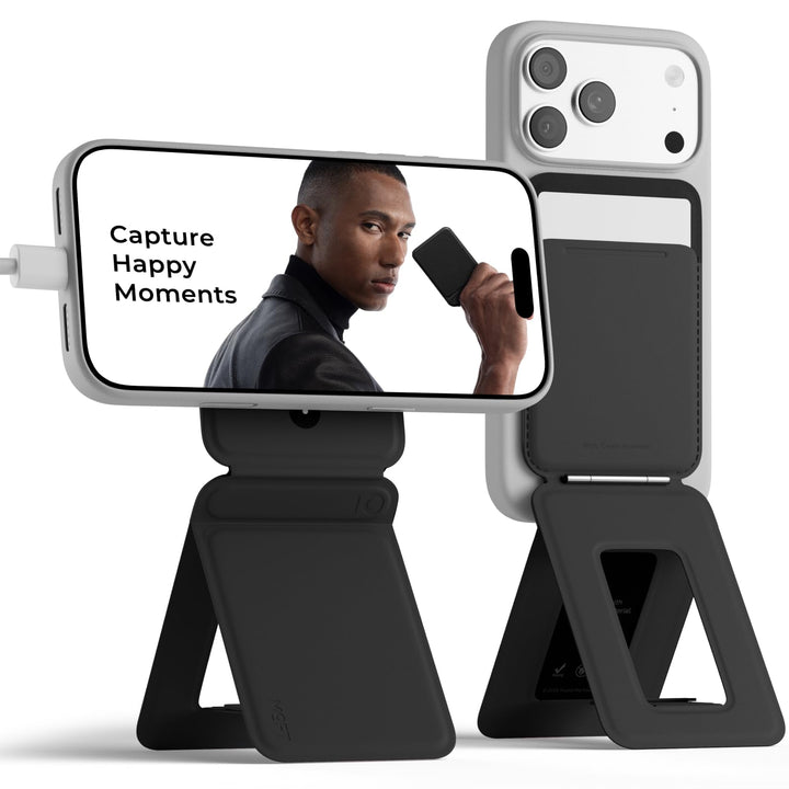MOFT Handy Stativ für Smartphone, [Ultra Dünn & Tragbar] Faltebar MOVAS Veganes Leder Stativ für Mag