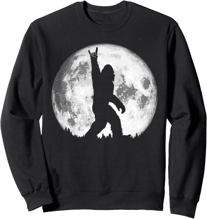 Rock n' Roll! Hand Symbol Bigfoot Night Stroll & Moon Sweatshirt