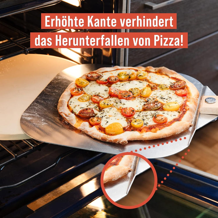 Chef Pomodoro Pizzaschieber mit einklappbarem Holzgriff, 30,5 x 35,6 cm - Hochwertige Pizzaschaufel