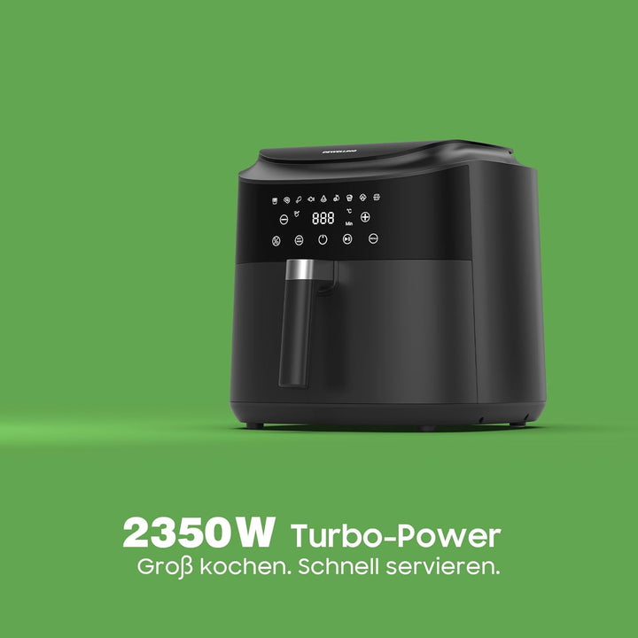 Heissluftfritteuse XXL 9L 2350W – Leistungsstarke Airfryer mit 9 Programmen, Digitales LED Touch Dis